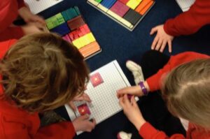 Children involved in maths learning